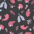 Internal organs in vector seamless pattern.